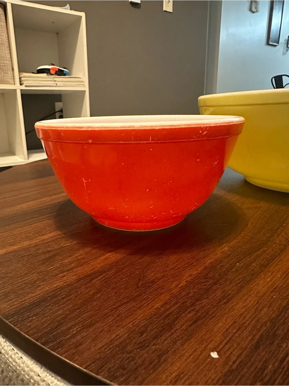 VTG Mid Century Pyrex Primary Colors Nesting Mixing Bowls Complete Set Of 3